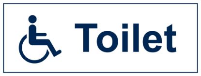 Sign - Disabled (Toilets) Rigid Plastic 30 x 10cm Blue On White