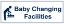 Sign - Baby Changing Facilities Rigid Plastic 30 x 10cm Blue On White