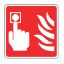 Sign - Fire Call Point Self Adhesive Vinyl 10 x 10cm White On Red