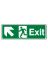 Sign - Exit Up Left Self Adhesive Vinyl 30 x 10cm White On Green