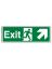 Sign - Exit Up Right Self Adhesive Vinyl 30 x 10cm White On Green