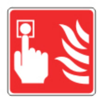 Sign - Fire Call Point Self Adhesive Vinyl 10 x 10cm White On Red