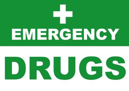 Sign - Emergency Drugs Laminated A4