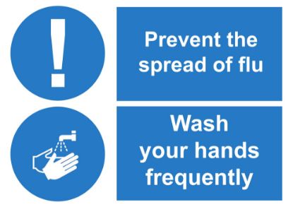 Sign - Flu - Wash Your Hands Frequently Laminated