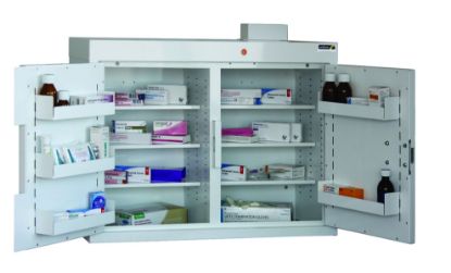 Cabinet Medicine (Two Doors) 66X80x30cm (6 Shelves) With Warning Light