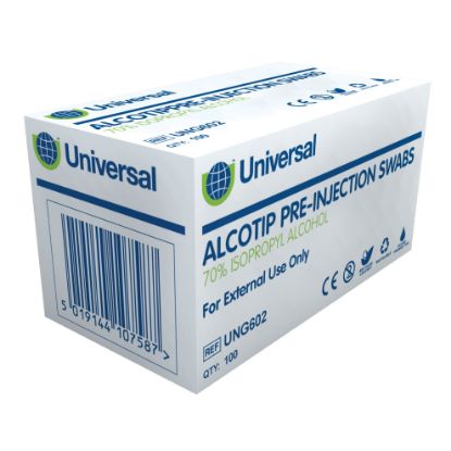 Pre-Injection Wipe (Alcotip) (70% Isopropyl Alcohol) x 100