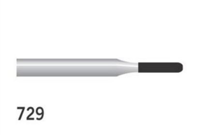 Bur Diamond (Unodent) Cylindrical Domed Fg Hemi Cylinder 729 M Non-Sterile x 1