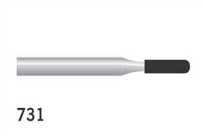 Bur Diamond (Unodent) Cylindrical Domed Fg Hemi Cylinder 731 M Non-Sterile x 1