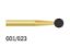 Bur Diamond (Unodent) Gold Round Fg 001/023 M x 1