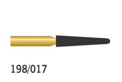 Bur Diamond (Unodent) Gold Round End Taper Fg 198/017 M x 1