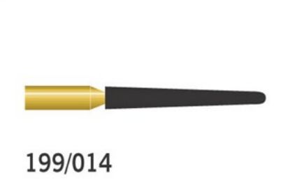 Bur Diamond (Unodent) Gold Round End Taper Fg 199/014 M x 1