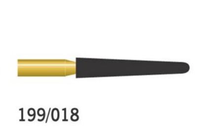 Bur Diamond (Unodent) Gold Round End Taper Fg 199/018 M x 1