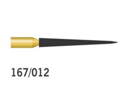 Bur Diamond (Unodent) Gold Tapered Pointed Fg 167/012 F x 1
