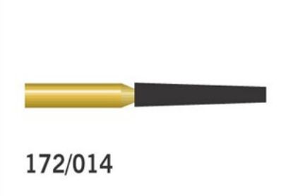 Bur Diamond (Unodent) Gold Flat End Taper Fg 172/014 M x 1
