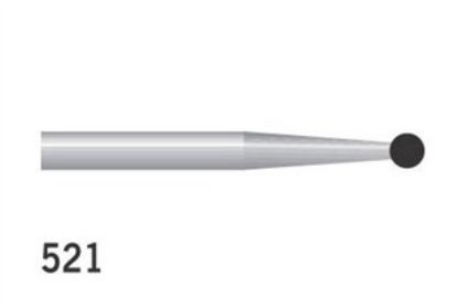 Bur Diamond (Unodent) Round Fg 521 M Non-Sterile Single Use x 25