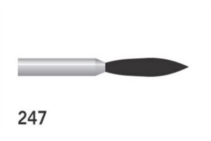 Bur Diamond (Unodent) Flame Cone Fg 247 M Non-Sterile x 1