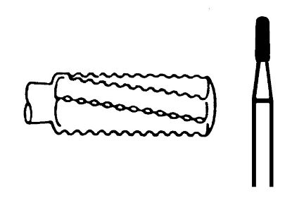 Bur Tungsten Carbide (Unodent) Straight Fissure Cross Cut-Dome Fine Size 1958 Iso No. 012 x 5