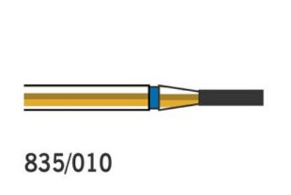 Bur Diamond (Diatech) Multilayer Gold Flat End Cylinder Fg 835 Iso 010 ml x 5