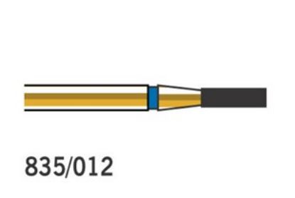 Bur Diamond (Diatech) Multilayer Gold Flat End Cylinder Fg 835 Iso 012 ml x 5