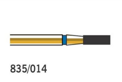 Bur Diamond (Diatech) Multilayer Gold Flat End Cylinder Fg 835 Iso 014 ml x 5