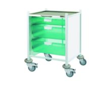 Trolley Clinical Vista 40 (Sunflower) 1 Single/2 Double Green Trays