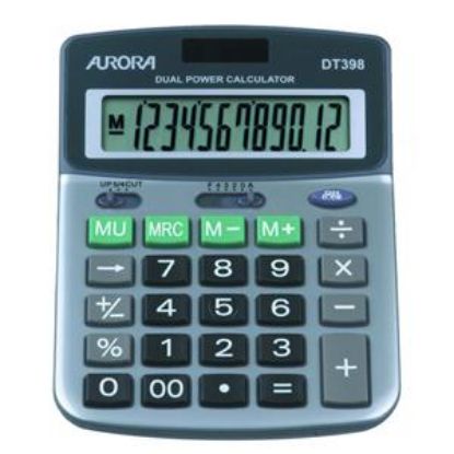 Calculator (Aurora) Semi-Desk 12 Digit Dt398 Silver/Grey x 1