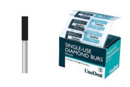 Bur Diamond (Unodent) Cylinder Fg 607 M Sterile Single Use x 25