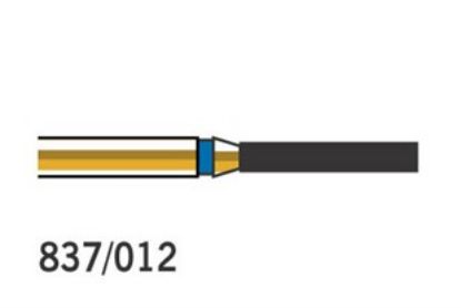 Bur Diamond (Diatech) Multilayer Gold Flat End Cylinder Fg 837 Iso 012 ml x 5
