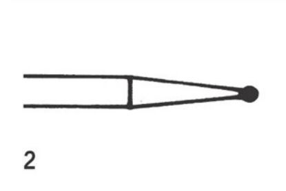 Bur Steel (Unodent) Round Mini Ra Size 2 Iso 010 x 6
