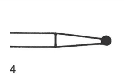 Bur Steel (Unodent) Round Mini Ra Size 4 Iso 014 x 6