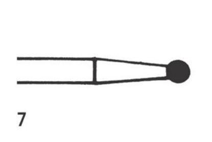 Bur Steel (Unodent) Round Mini Ra Size 7 Iso 021 x 6