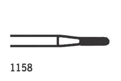 Bur Tungsten Carbide Jet (Kerr) Straight Fissure Dome Plain Cut 1158 Iso 012 x 5