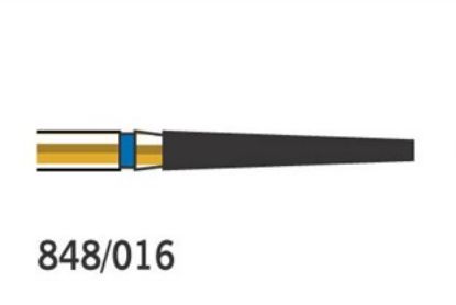 Bur Diamond (Diatech) Multilayer Gold Flat End Taper Fg 848 Iso 016 ml x 5