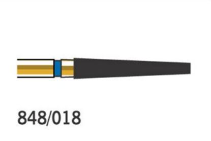 Bur Diamond (Diatech) Multilayer Gold Flat End Taper Fg 848 Iso 018 ml x 5