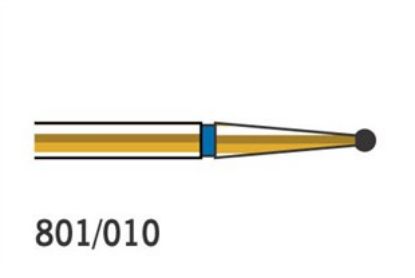 Bur Diamond (Diatech) Multilayer Gold Round Fg 801 Iso 010 ml x 5