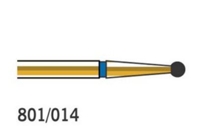Bur Diamond (Diatech) Multilayer Gold Round Fg 801 Iso 014 ml x 5