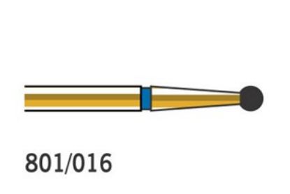 Bur Diamond (Diatech) Multilayer Gold Round Fg 801 Iso 016 ml x 5