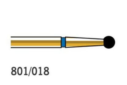 Bur Diamond (Diatech) Multilayer Gold Round Fg 801 Iso 018 ml x 5