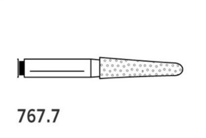 Bur Diamond (Abrasive Tech) Two Striper Round End Taper Fg 767.7 C x 5