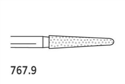 Bur Diamond (Abrasive Tech) Two Striper Round End Taper Fg 767.9 C x 5
