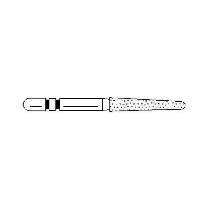 Bur Diamond (Abrasive Tech) Two Striper Round End Taper Fg 770.10 C x 5