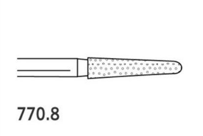 Bur Diamond (Abrasive Tech) Two Striper Round End Taper Fg 770.8 C x 5