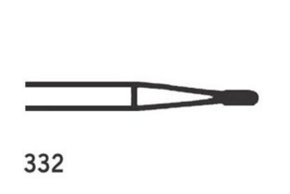 Bur T.C Jet (Kerr) Pear Fg Plain Cut 332 Iso 012 x 5