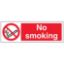 Sign - No Smoking Self Adhesive Vinyl 30 x 10cm Red On White