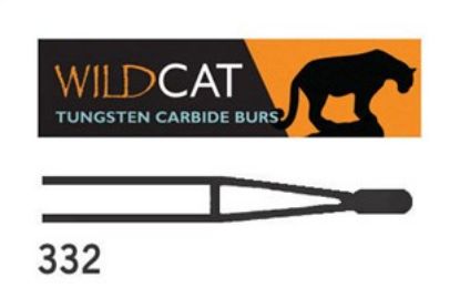 Bur Tungsten Carbide Wildcat (Unodent) Pear Amalgam Plain Cut Fg 332 012 x 5