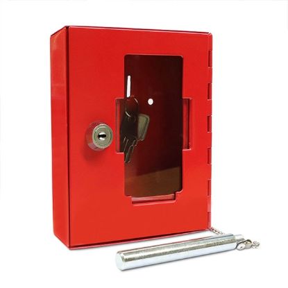 Key Box Emergency Glass Door With Hammer On Chain x 1