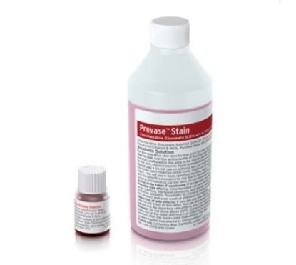 Prevase Stain Skin Prep (Chlorhexidine Gluconate 0.5% In 70% Deb Solution) 200ml + 4ml Red Stain Solution