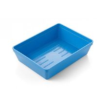 Instrument Tray Plastic (Blue) 200X150x51mm Solid Ribbed Base (Reusable Autoclavable) x 1