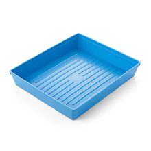 Instrument Tray Plastic (Blue) 300X250x51mm Solid Ribbed Base (Reusable Autoclavable) x 1