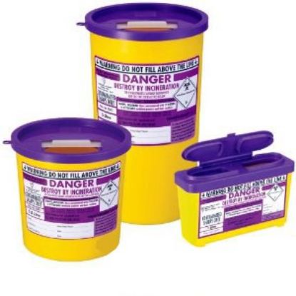 Purple Sharps Bins + Lids (Cyto) - Various Sizes Available